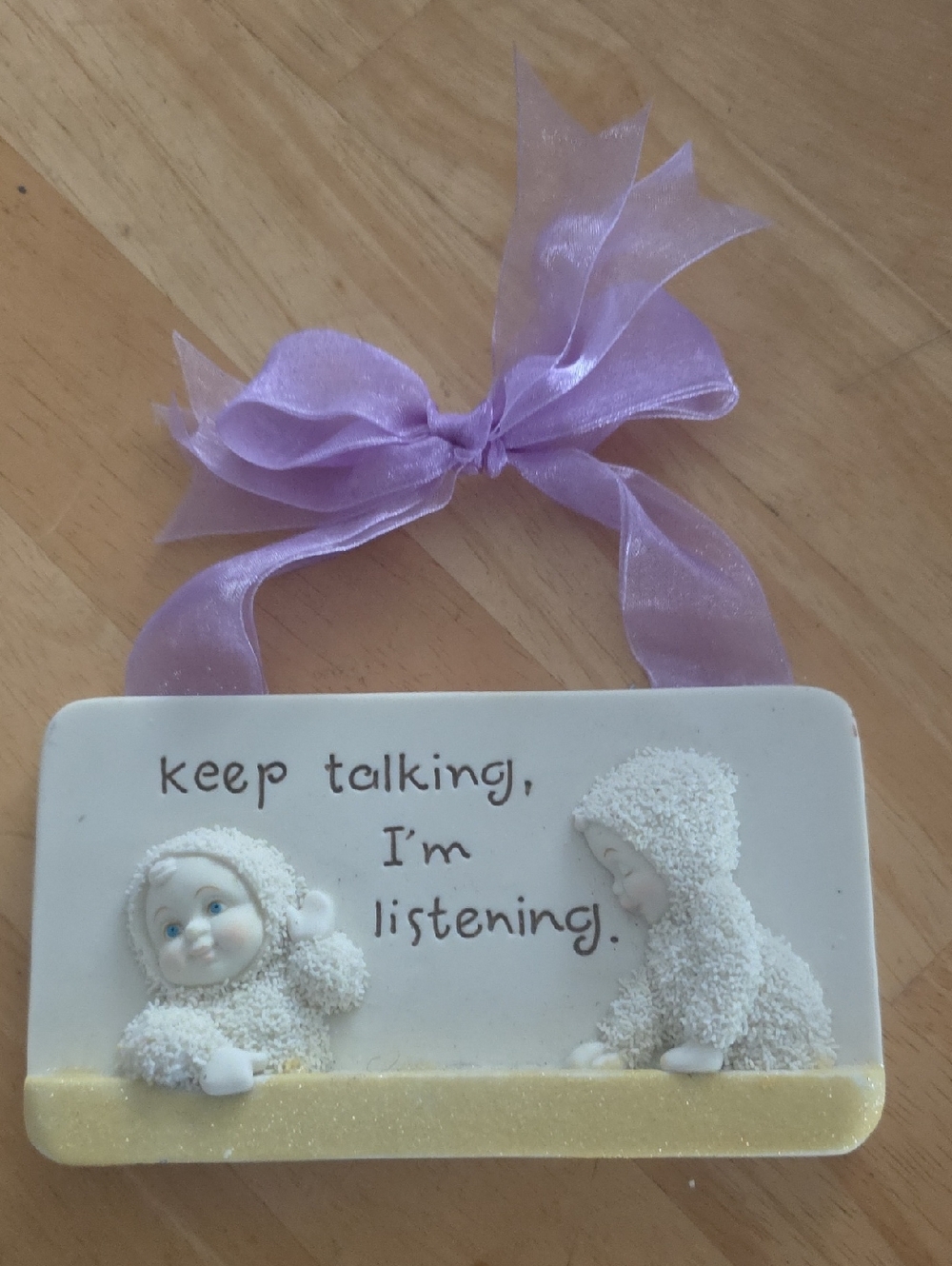 Keep Talking I'm Listening Decorative Kids Wall Plaque - Purple